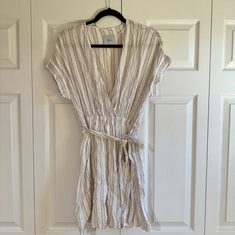 Rails Cream and Black Striped Dress